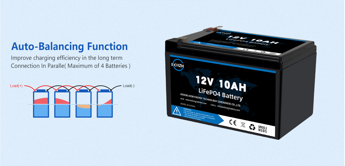 10AH 12V LiFePO4 Series Connection Capable Battery 7