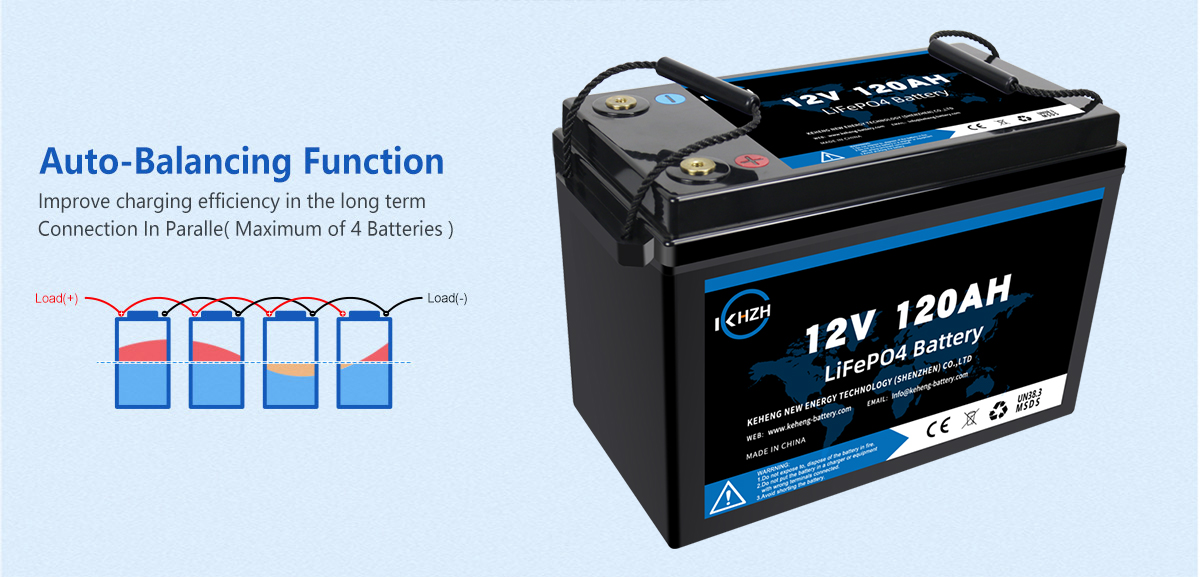 120AH 12V LiFePO4 Series Connection Capable Battery 6
