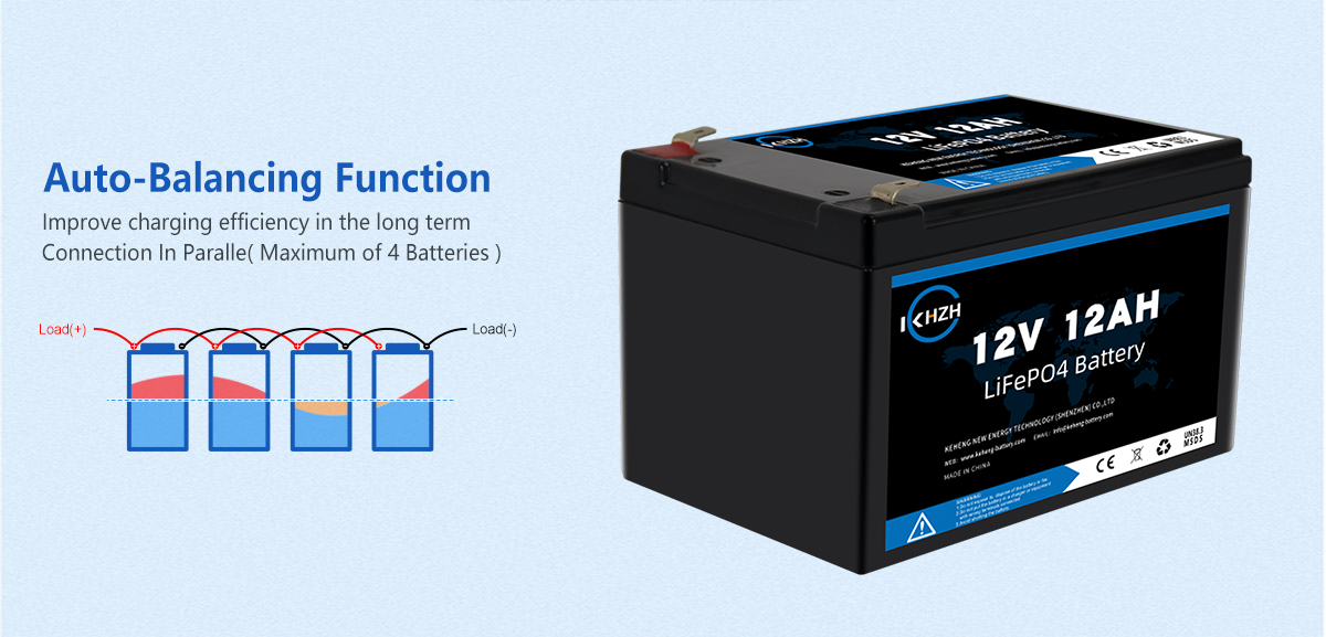 12AH 12V LiFePO4 Series Connection Capable Battery 7