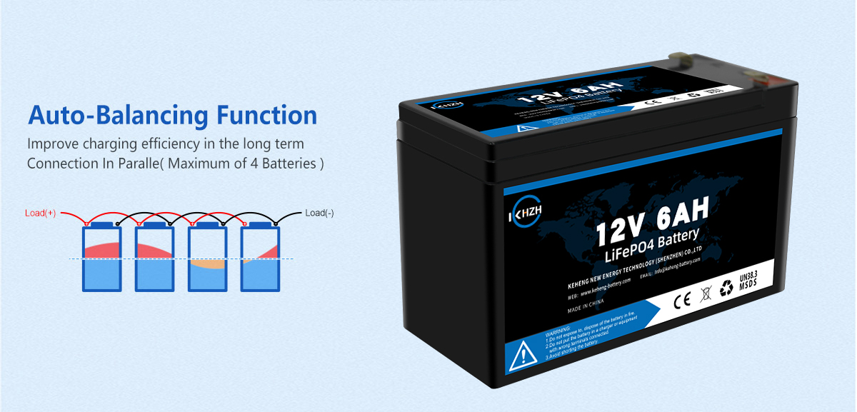 12V 6AH LiFePO4 Series Connection Capable Battery 7