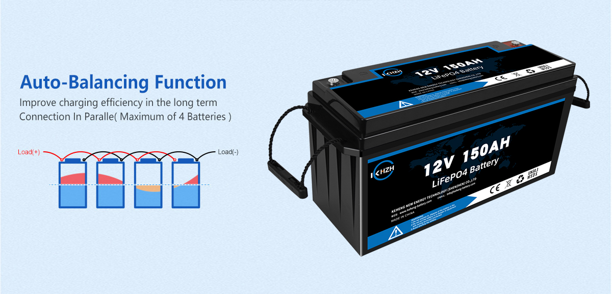 150AH 12V LiFePO4 Series Connection Capable Battery 7