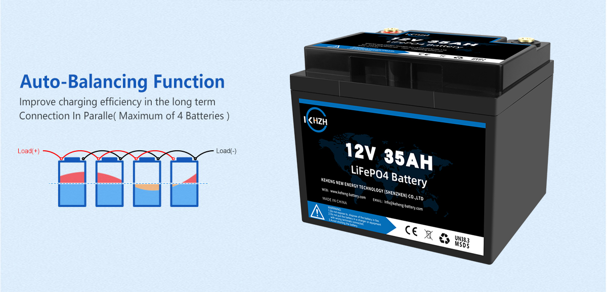 35AH 12V LiFePO4 Series Connection Capable Battery 7
