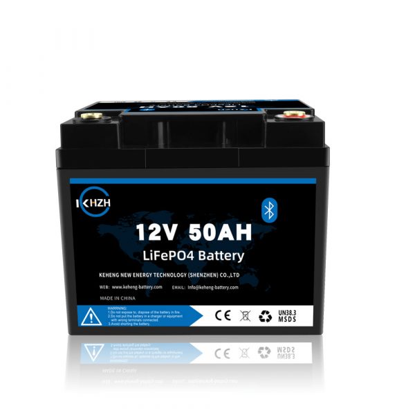 Baterai lithium 12V 50AH Blutooth LiFePO4 1