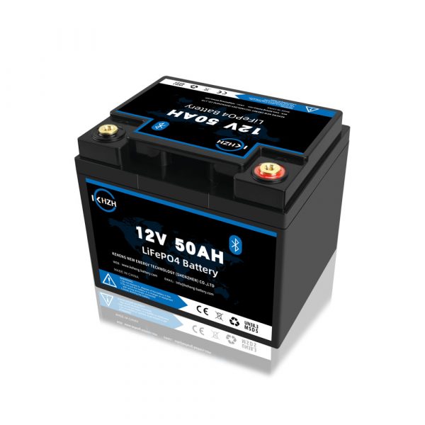 Batterie lithium 12V 50AH Blutooth LiFePO4 4