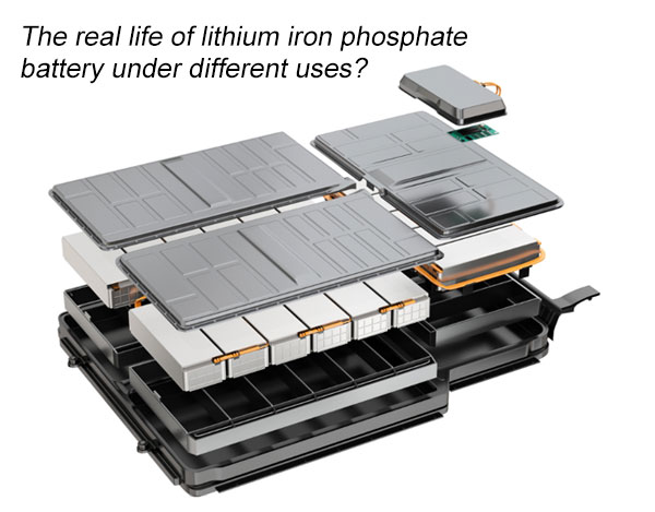 The real life of lithium iron phosphate battery under different uses